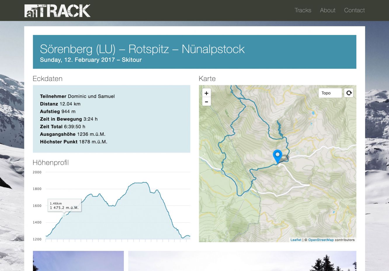 Attrack Interaktive Tourenseite – Desktop-Ansicht
