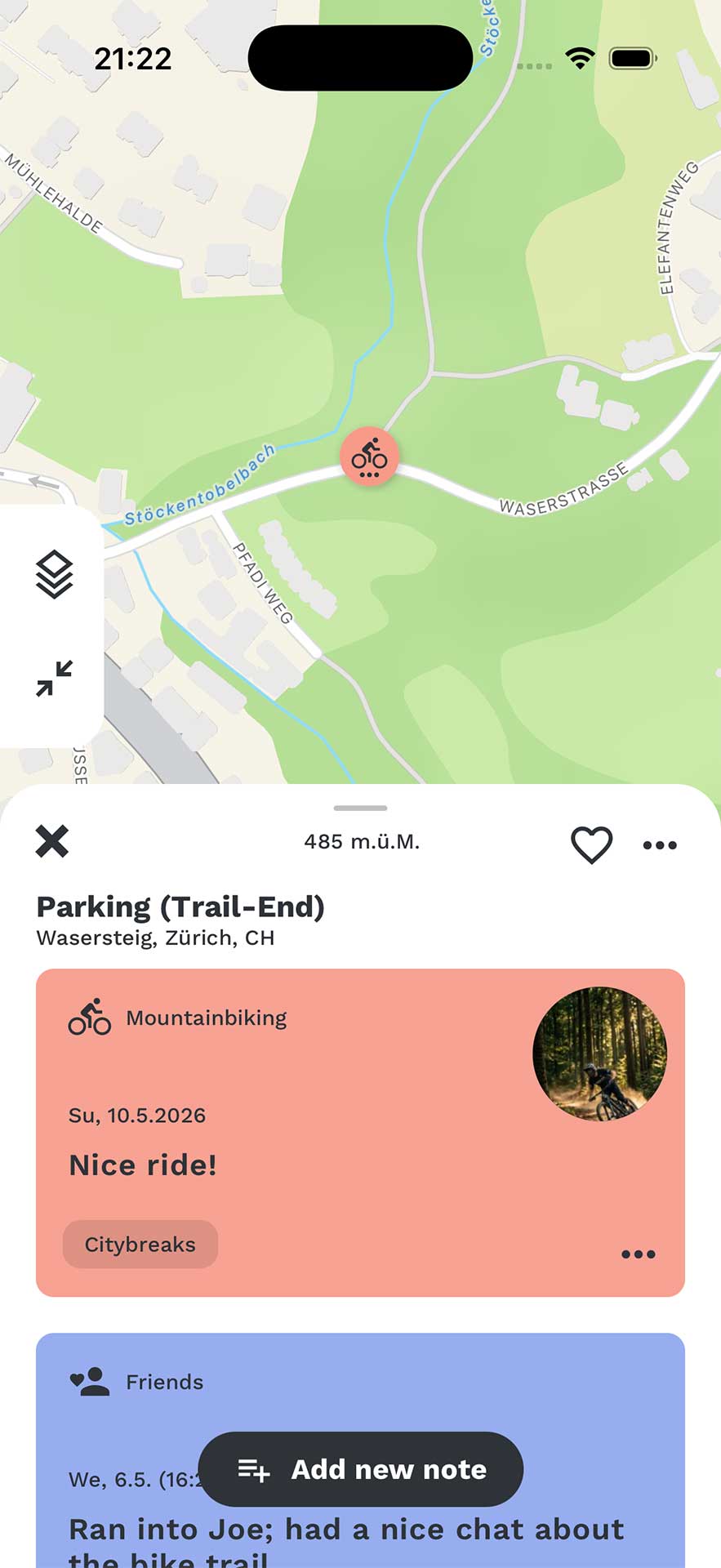 Coroo App – Notiz an einem Ort