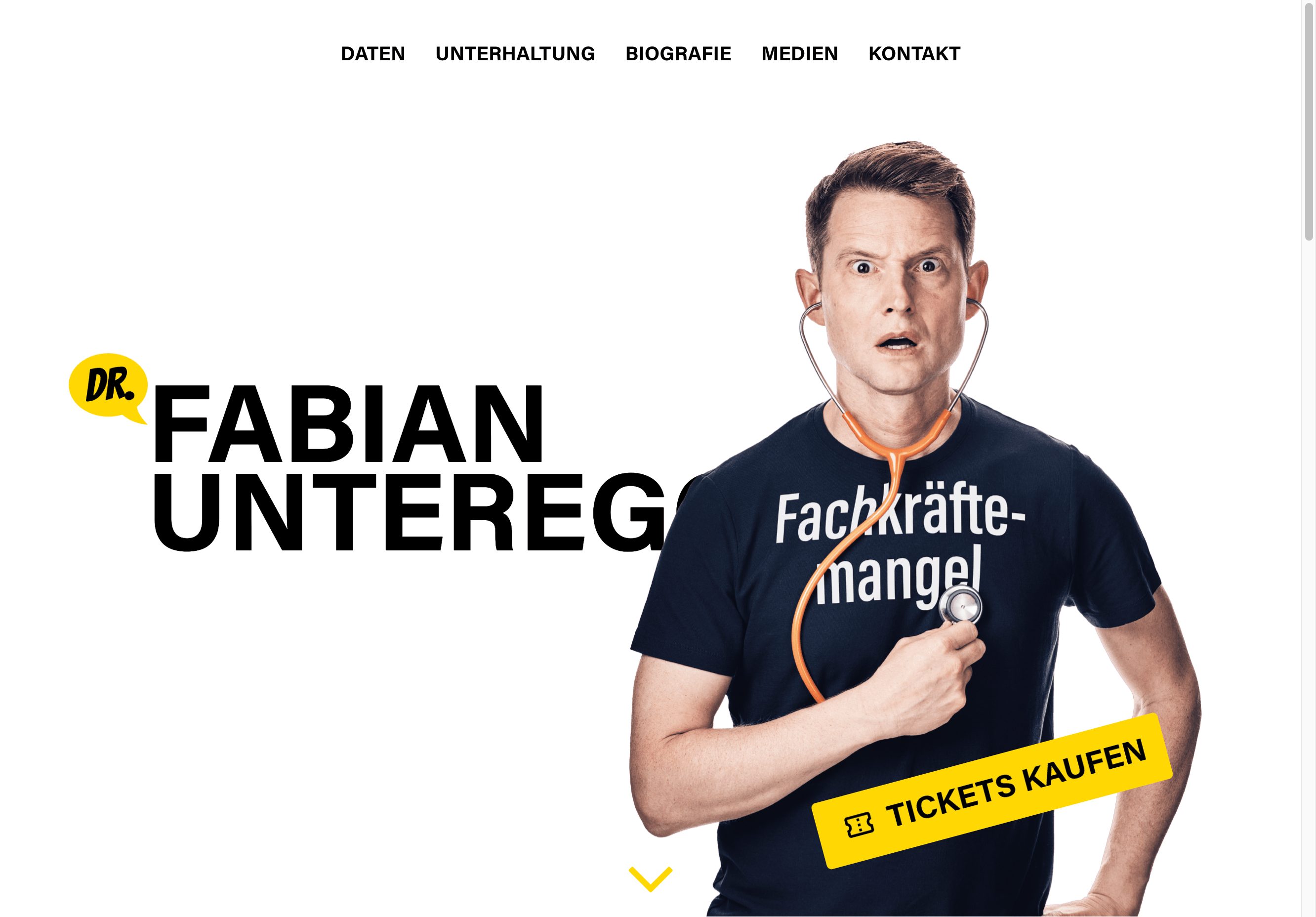 Schweizer Komiker Fabian Unteregger – Desktop-Ansicht