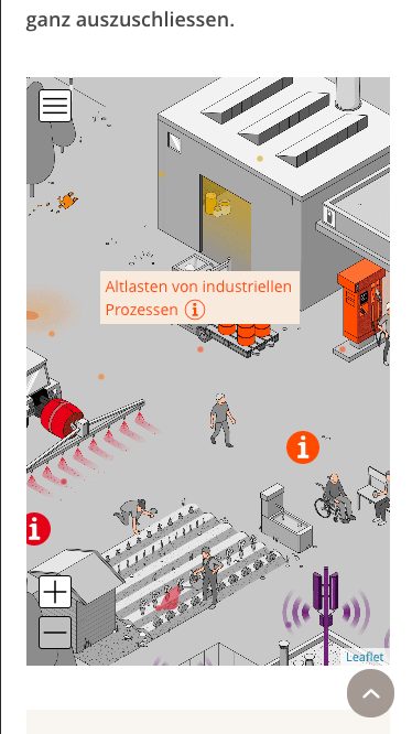 Interaktive Grafik «Umwelteinflüsse und Krebs» – mobile Ansicht