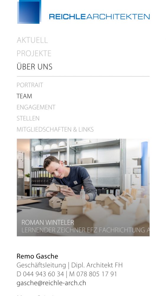 Reichle Architekten Uster – mobile Ansicht