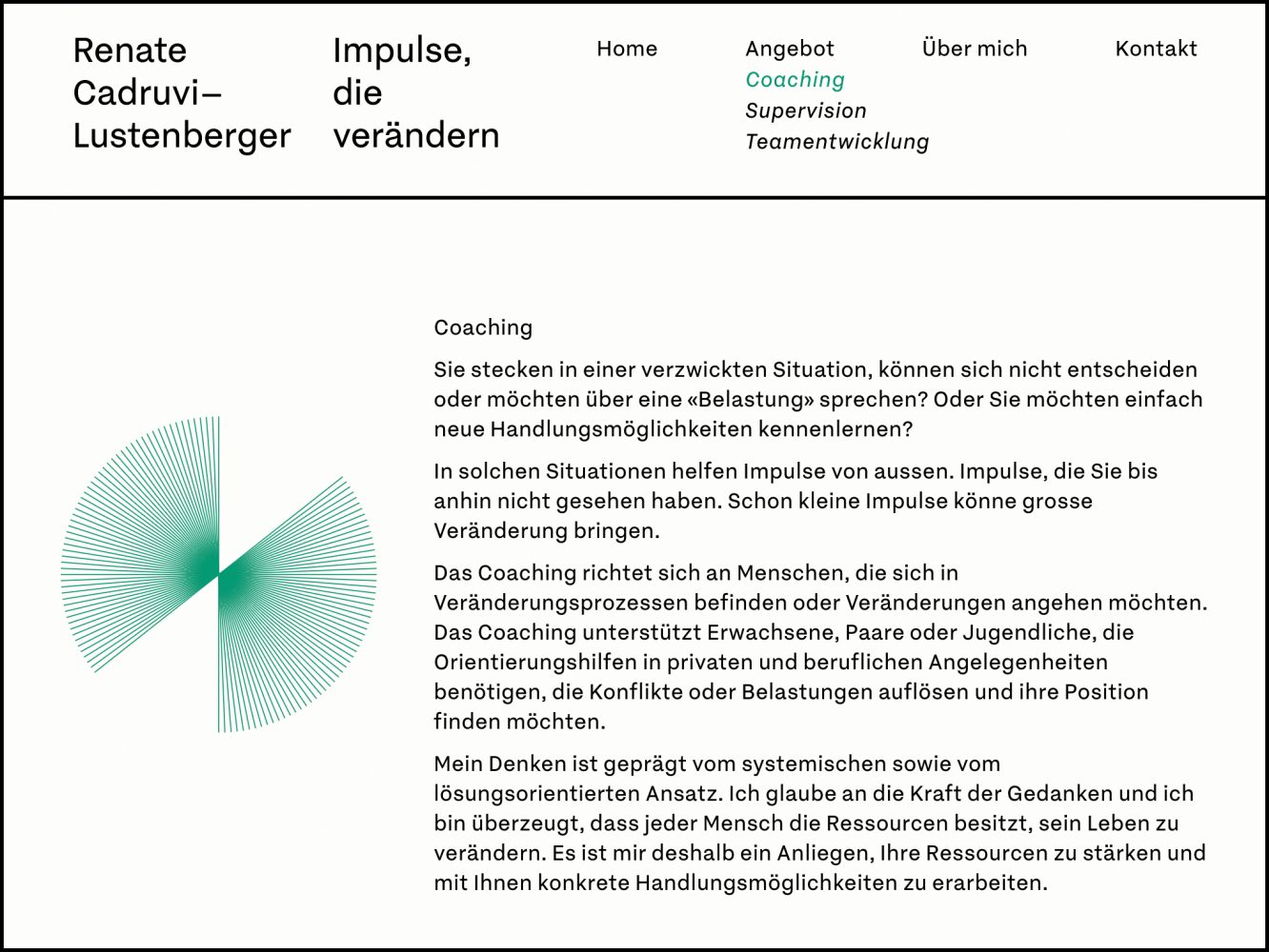 Renate Cadruvi Coach und Supervisorin bso – Desktop-Ansicht
