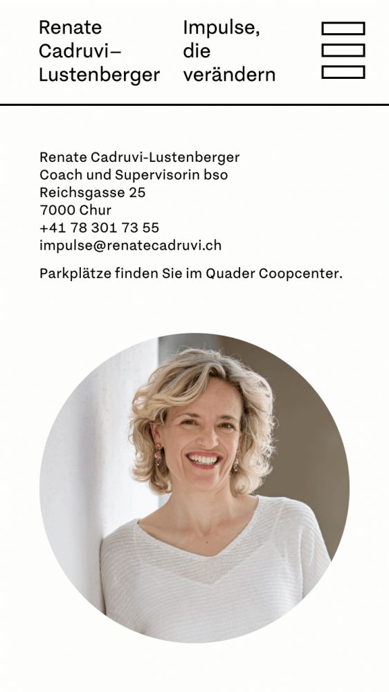 Renate Cadruvi Coach und Supervisorin bso – mobile Ansicht