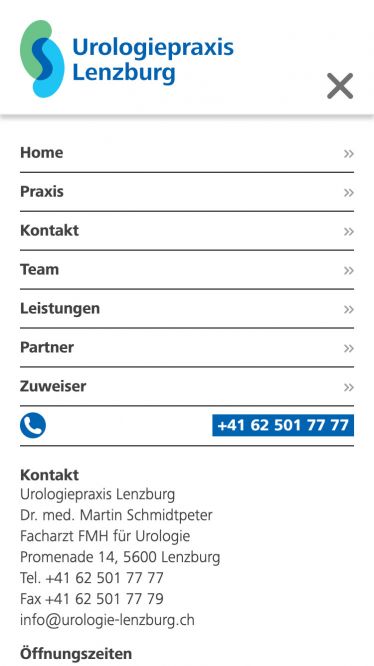Urologiepraxis Lenzburg Dr. med. Martin Schmidtpeter – mobile Ansicht